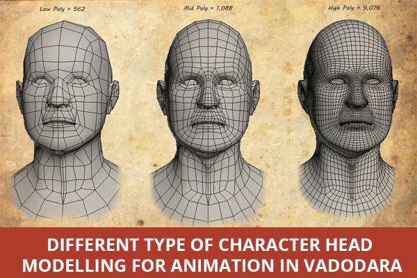 Different Type of Character Head Modelling for Animation in Vadodara
