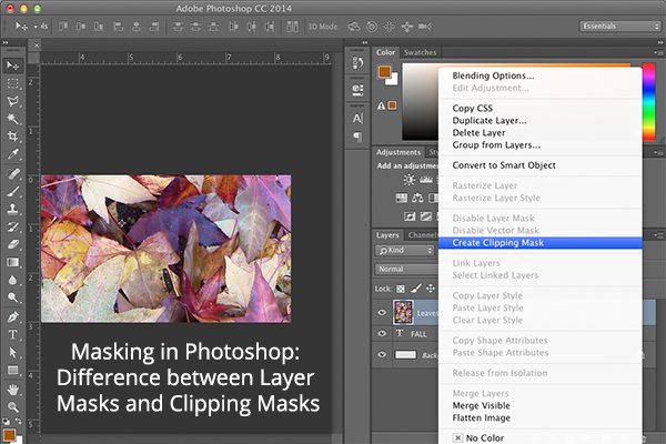 Masking in Photoshop: Difference between Layer Masks and Clipping Masks